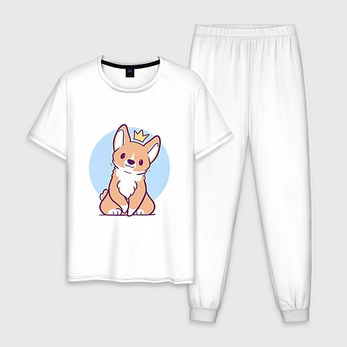 Мужская пижама Милый щенок / Белый – фото 1