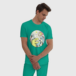 Пижама хлопковая мужская Последняя вечеринка, цвет: зеленый — фото 2