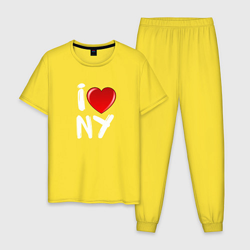 Мужская пижама Я люблю Нью-Йорк / Желтый – фото 1