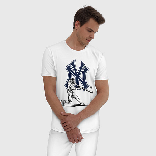 Мужская пижама New York Yankees - baseball team / Белый – фото 3