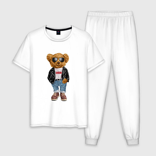 Мужская пижама Медведь плюшевый / Белый – фото 1
