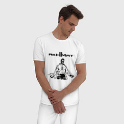 Пижама хлопковая мужская Ахмат боец, цвет: белый — фото 2