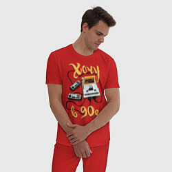 Пижама хлопковая мужская Хочу в 90е, цвет: красный — фото 2