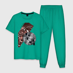 Пижама хлопковая мужская Baymax Big Hero 6, цвет: зеленый