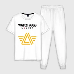 Пижама хлопковая мужская ЧВК Watch Dogs Legion, цвет: белый