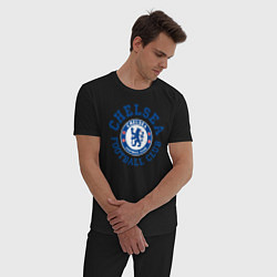 Пижама хлопковая мужская Chelsea FC, цвет: черный — фото 2