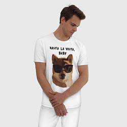 Пижама хлопковая мужская Собакен Арни, цвет: белый — фото 2