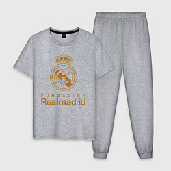 Пижама хлопковая мужская Real Madrid FC, цвет: меланж