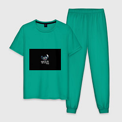 Пижама хлопковая мужская Стич, цвет: зеленый