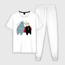 Пижама хлопковая мужская Стальной Алхимик, Ал и Эд, цвет: белый