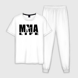 Пижама хлопковая мужская MMA, цвет: белый