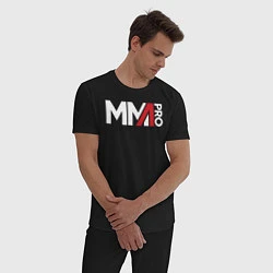 Пижама хлопковая мужская MMA, цвет: черный — фото 2