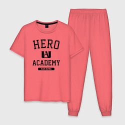 Пижама хлопковая мужская Моя геройская академия цвета коралловый — фото 1