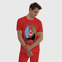 Пижама хлопковая мужская Азербайджан, цвет: красный — фото 2