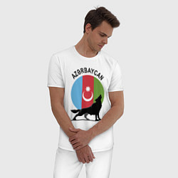 Пижама хлопковая мужская Азербайджан, цвет: белый — фото 2