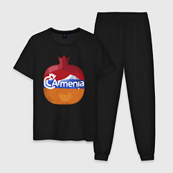 Пижама хлопковая мужская Армения, цвет: черный