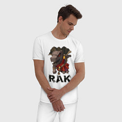 Пижама хлопковая мужская Rak, цвет: белый — фото 2