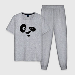 Пижама хлопковая мужская Панда цвета меланж — фото 1