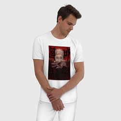 Пижама хлопковая мужская Магическая битва, цвет: белый — фото 2