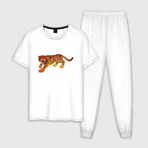 Мужская пижама Тигр / Белый – фото 1