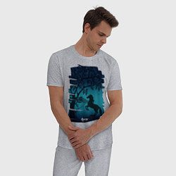 Пижама хлопковая мужская Конь, цвет: меланж — фото 2