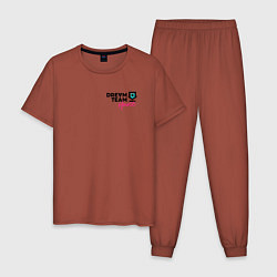 Пижама хлопковая мужская Dream Team logo, цвет: кирпичный