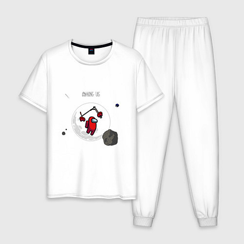 Мужская пижама Among us самокат фристайл / Белый – фото 1
