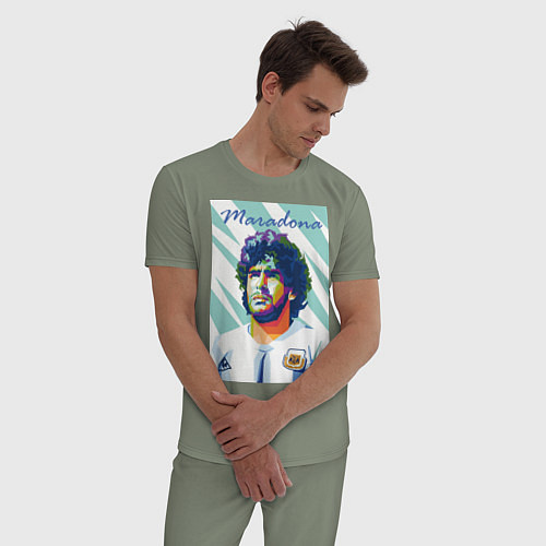 Мужская пижама Марадона золотой мальчик / Авокадо – фото 3