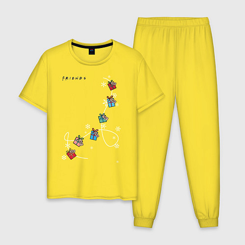 Мужская пижама Friends Подарки на веревочке / Желтый – фото 1