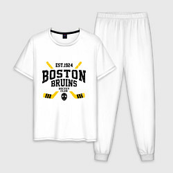 Пижама хлопковая мужская Бостон Брюинз, цвет: белый