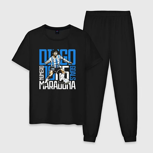 Мужская пижама 10 Diego Maradona / Черный – фото 1