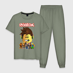 Пижама хлопковая мужская ROBLOX, цвет: авокадо