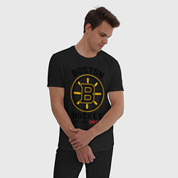 Пижама хлопковая мужская BOSTON BRUINS NHL, цвет: черный — фото 2