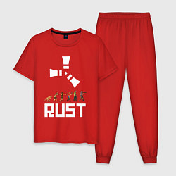 Пижама хлопковая мужская RUST, цвет: красный