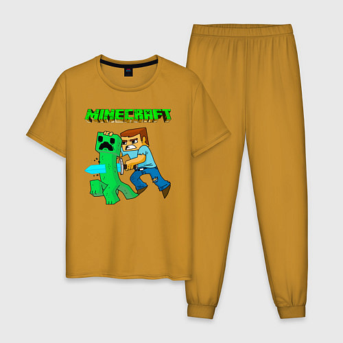 Мужская пижама Minecraft / Горчичный – фото 1