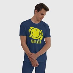 Пижама хлопковая мужская Nirvana Smile, цвет: тёмно-синий — фото 2