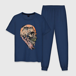 Пижама хлопковая мужская Metallica art 04, цвет: тёмно-синий