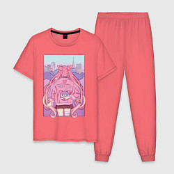 Пижама хлопковая мужская Sailor Moon Wicked Lady, цвет: коралловый