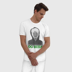 Пижама хлопковая мужская OG Buda реп-исполнитель, цвет: белый — фото 2