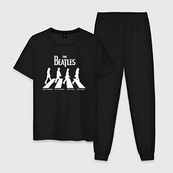 Пижама хлопковая мужская The Beatles, цвет: черный