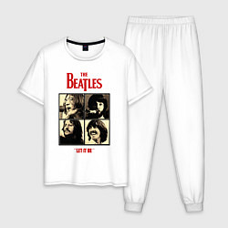 Пижама хлопковая мужская The Beatles LET IT BE, цвет: белый