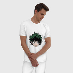 Пижама хлопковая мужская Izuku Midoriya, цвет: белый — фото 2