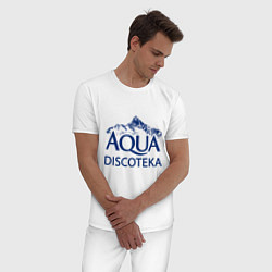 Пижама хлопковая мужская AQUADISCOTEKA, цвет: белый — фото 2
