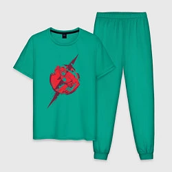 Пижама хлопковая мужская Флэш, цвет: зеленый
