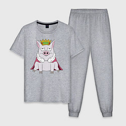 Пижама хлопковая мужская Король, цвет: меланж