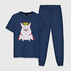 Пижама хлопковая мужская Король, цвет: тёмно-синий