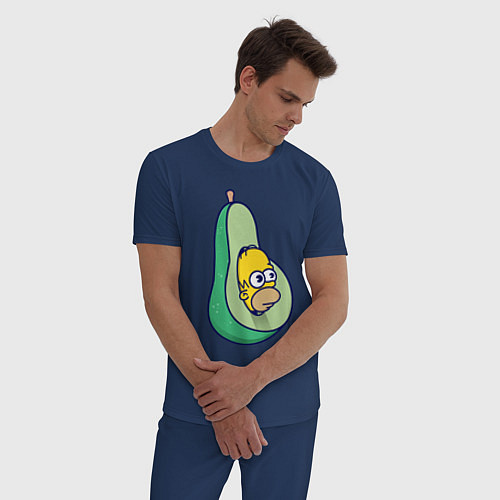 Мужская пижама Гомер авокадо / Тёмно-синий – фото 3