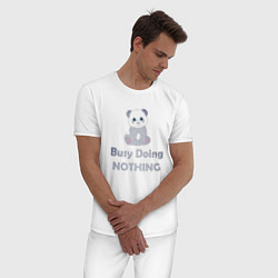Пижама хлопковая мужская Панда Panda, цвет: белый — фото 2