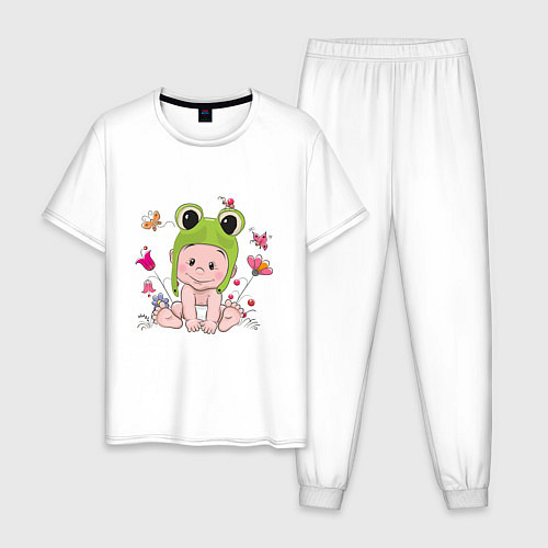 Мужская пижама Малыш лягушенок / Белый – фото 1