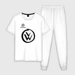 Пижама хлопковая мужская Volkswagen, цвет: белый
